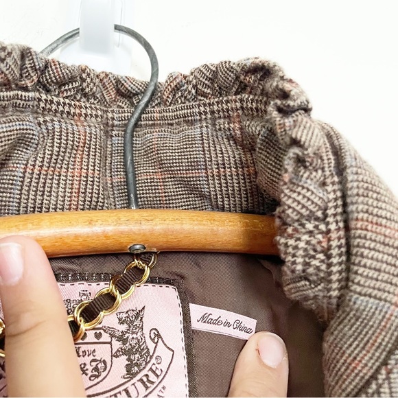 Vintage Y2K Juicy Couture Brown Plaid Quilted Puffer Vest Size P XS - Picture 10 of 12